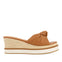 SANDALIAS TIPO PALA COLOR CUERO CON DETALLE DE NUDO Y CUÑA PARA MUJER CAKRAN