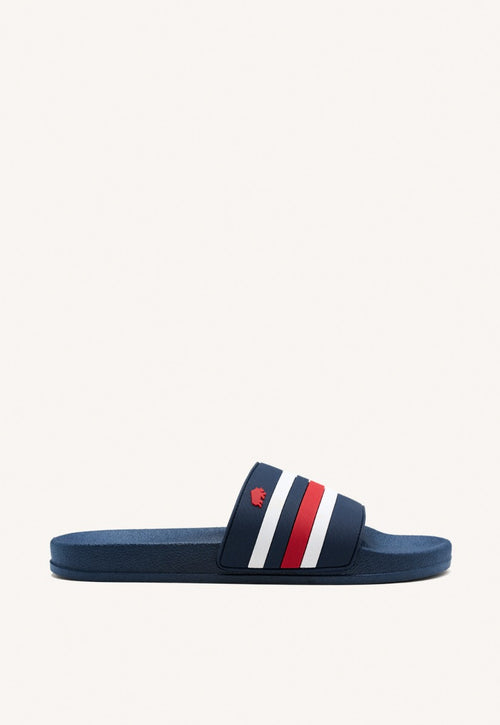 BLUE NAVY SLIPPERS WITH COLOR DETAILS FOR MEN BURGIO