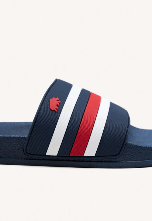 BLUE NAVY SLIPPERS WITH COLOR DETAILS FOR MEN BURGIO