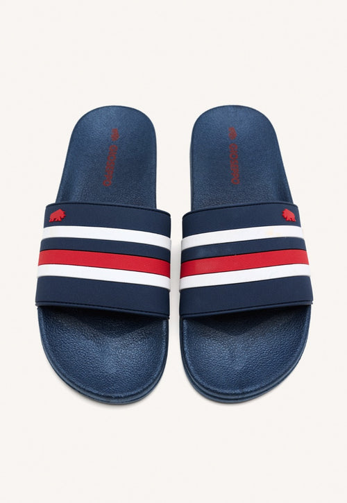 BLUE NAVY SLIPPERS WITH COLOR DETAILS FOR MEN BURGIO