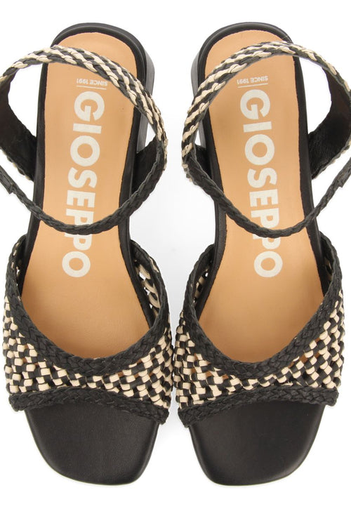 SANDALES À TALONS AVEC EMPEIGNE TRESSÉE BICOLORE POUR FEMME LADOCK