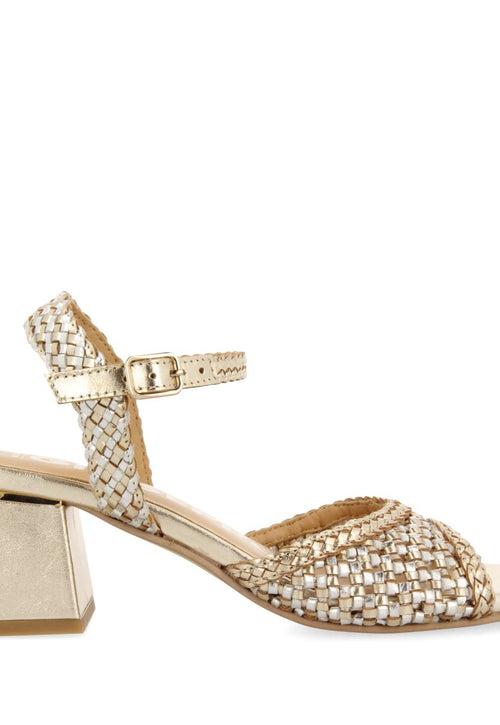 SANDALIAS DE TACÓN CON PALA TRENZADA BICOLOR PARA MUJER LADOCK