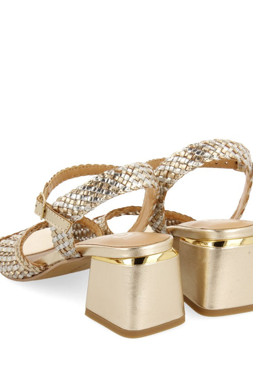 SANDALIAS DE TACÓN CON PALA TRENZADA BICOLOR PARA MUJER LADOCK