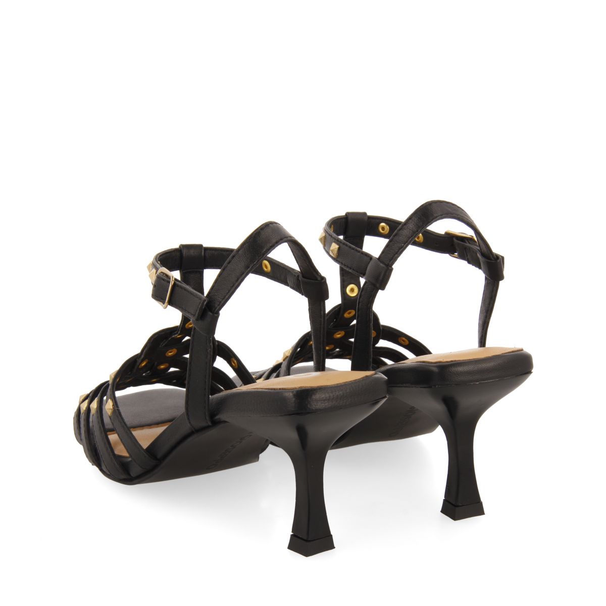 BLACK HEELED SANDALS WITH CRAB TYPE ADORNMENTS FOR WOMEN KRIZEVCI