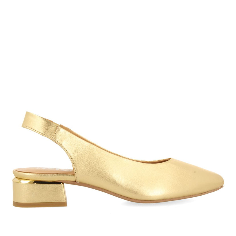 BAILARINAS DESTALONADAS DE PIEL EN COLOR DORADO PARA MUJER OBROVAC