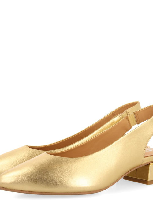 BAILARINAS DESTALONADAS DE PIEL EN COLOR DORADO PARA MUJER OBROVAC