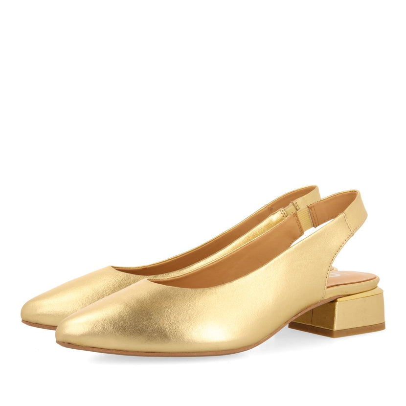 BAILARINAS DESTALONADAS DE PIEL EN COLOR DORADO PARA MUJER OBROVAC