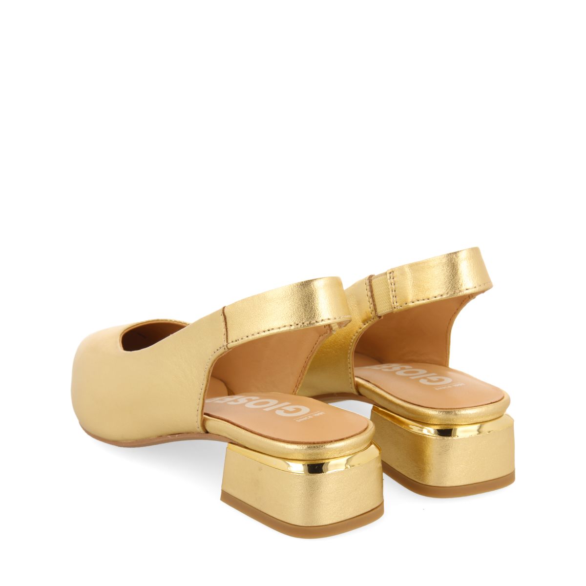BALLERINE SCARPE SENZA TACCO IN PELLE COLOR ORO PER DONNA OBROVAC