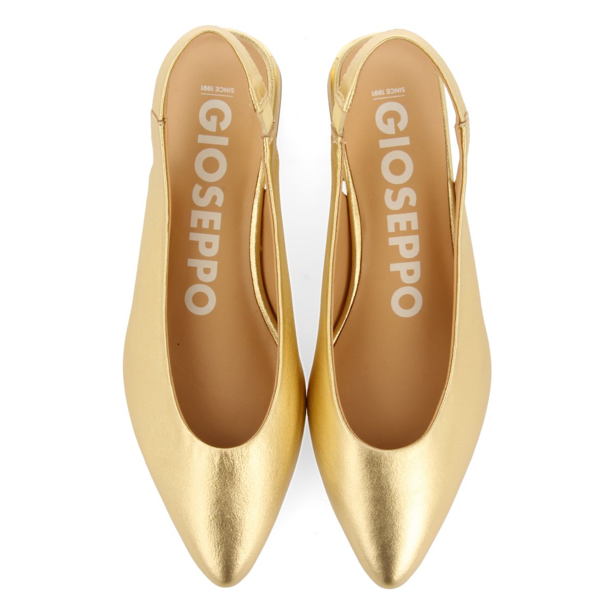 BALLERINE SCARPE SENZA TACCO IN PELLE COLOR ORO PER DONNA OBROVAC