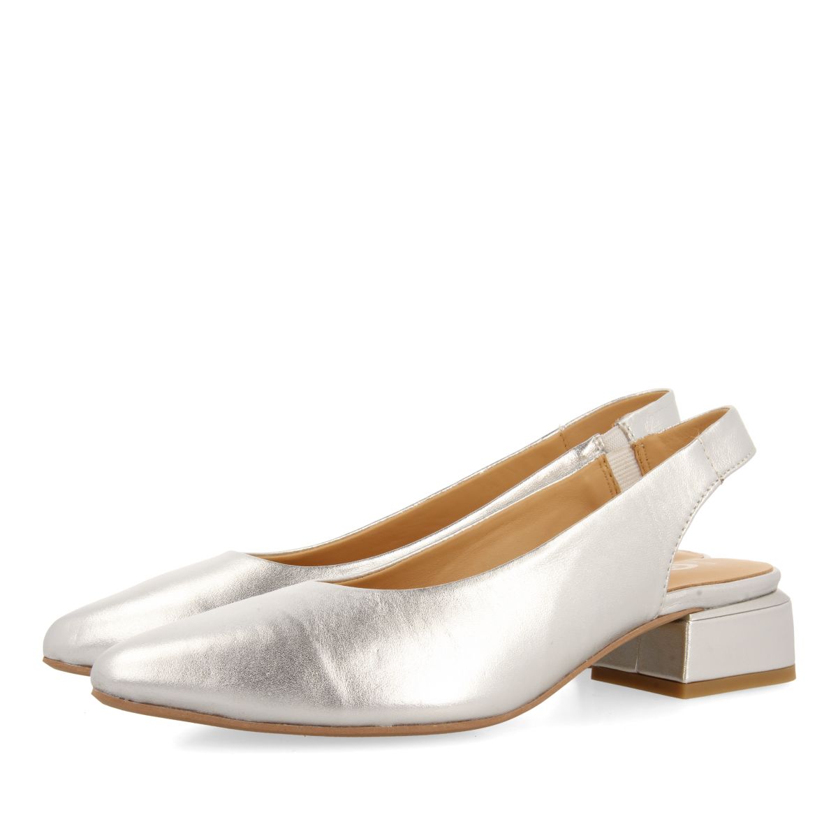 BALLERINE SCARPE SENZA TACCO IN PELLE COLOR ARGENTO PER DONNA OBROVAC