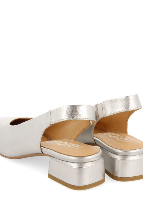 FLAT SILVER LEATHER BALLET FLATS FOR WOMEN OBROVAC