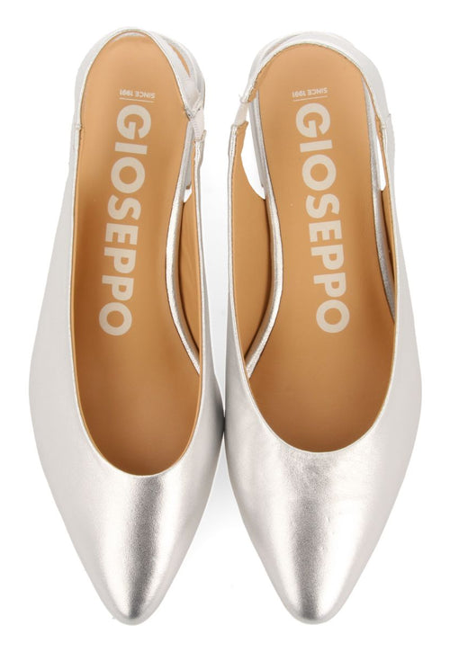 FLAT SILVER LEATHER BALLET FLATS FOR WOMEN OBROVAC