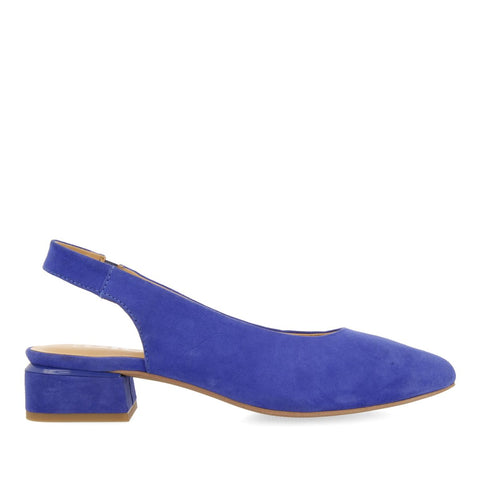 BAILARINAS DESTALONADAS DE PIEL EN COLOR AZUL PARA MUJER MUHURR