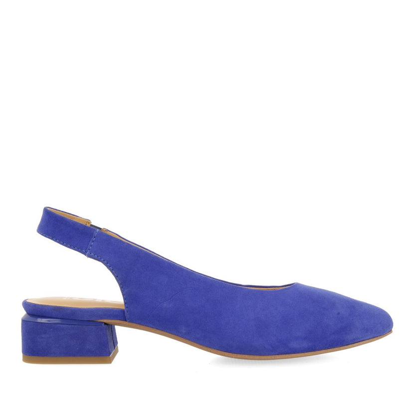 BAILARINAS DESTALONADAS DE PIEL EN COLOR AZUL PARA MUJER MUHURR