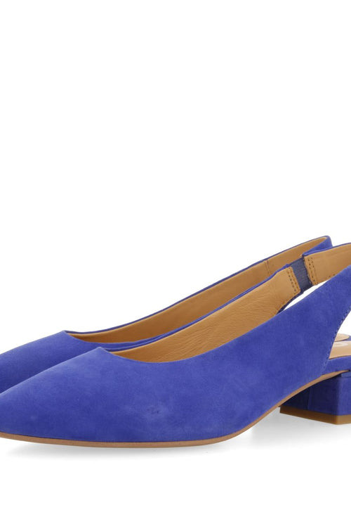 BLUE LEATHER UNHEELED BALLET FLATS FOR WOMEN MUHURR