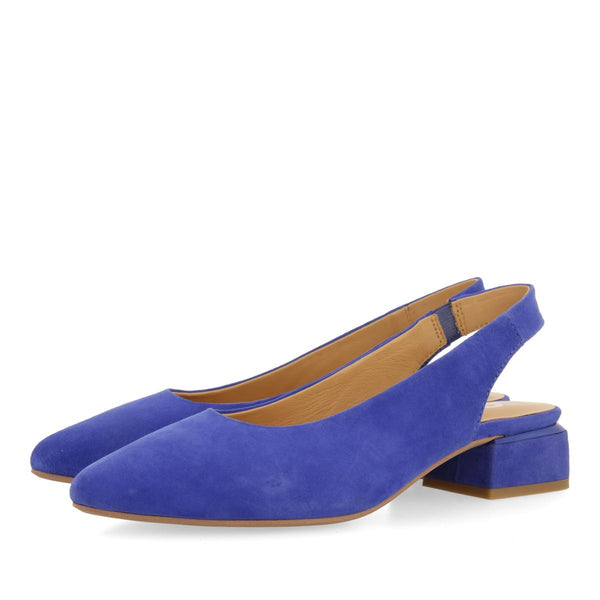 BAILARINAS DESTALONADAS DE PIEL EN COLOR AZUL PARA MUJER MUHURR