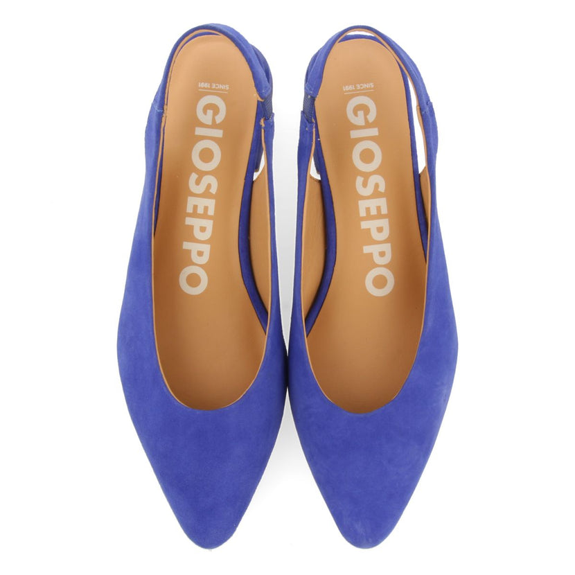 BAILARINAS DESTALONADAS DE PIEL EN COLOR AZUL PARA MUJER MUHURR