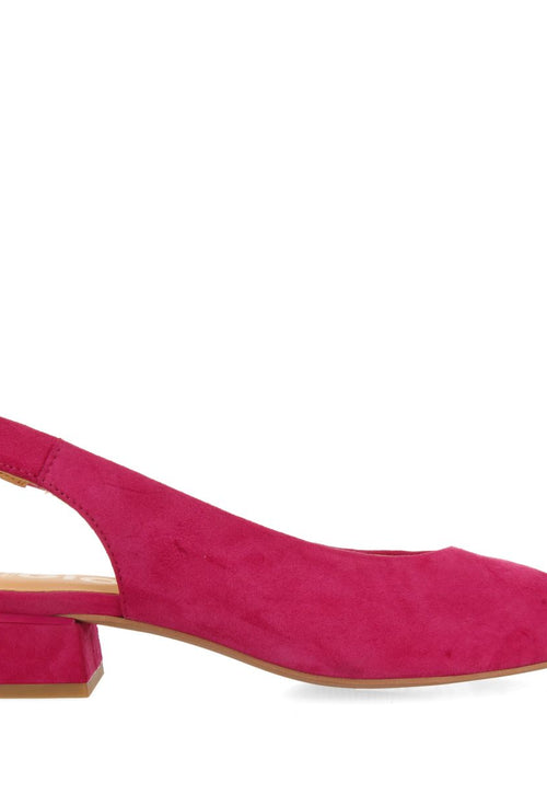 FUCHSIA COLORED LEATHER UNHEELED BALLERINAS FOR WOMEN MUHURR