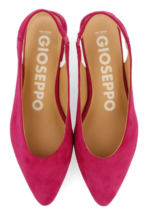 FUCHSIA COLORED LEATHER UNHEELED BALLERINAS FOR WOMEN MUHURR