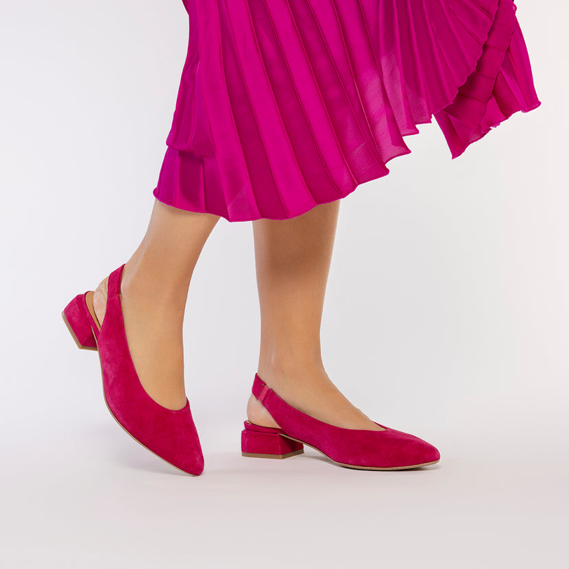 BAILARINAS DESTALONADAS DE PIEL EN COLOR FUCSIA PARA MUJER MUHURR