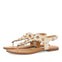 SANDALIAS COLOR OFF-WHITE DE PIEL CON ADORNO DE FLORES CON TACHAS PARA MUJER PRELOJ
