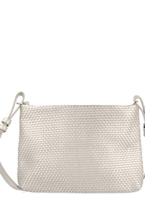 SILVER CROSSBODY BAG WITH MORVAH BRAIDING