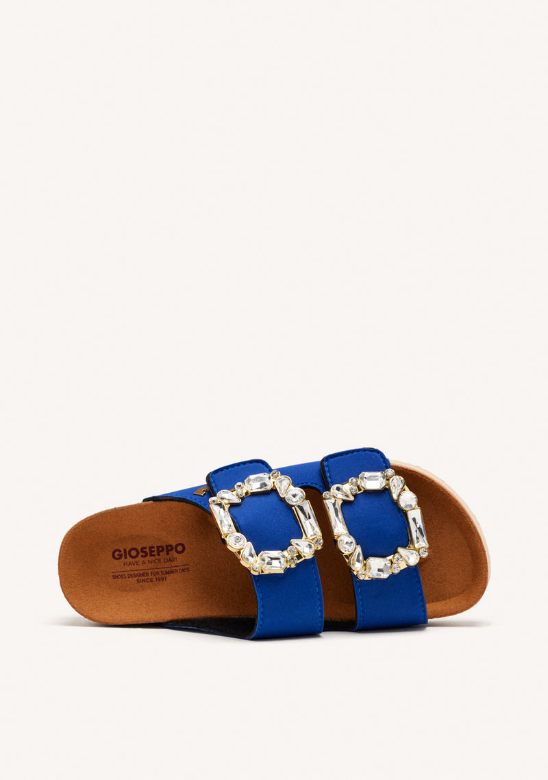 SANDALIAS AZULES ESTILO BIO CON ADORNO JOYA PARA MUJER ADERKLAA
