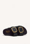SANDALIAS NEGRAS ESTILO BIO CON ADORNO JOYA PARA MUJER BUDAORS