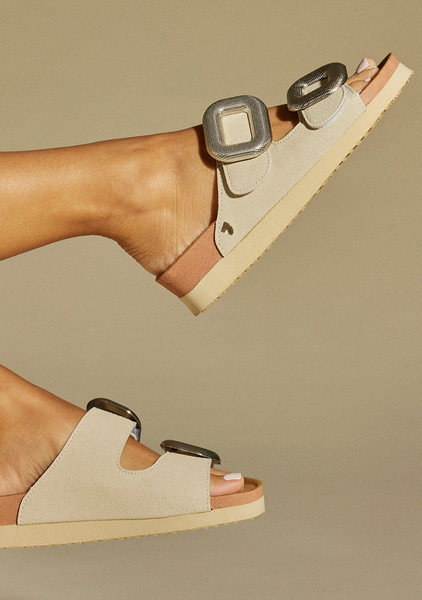 ICE COLOURED SANDALS WITH JEWEL EMBELLISHMENT FOR WOMEN COVERT