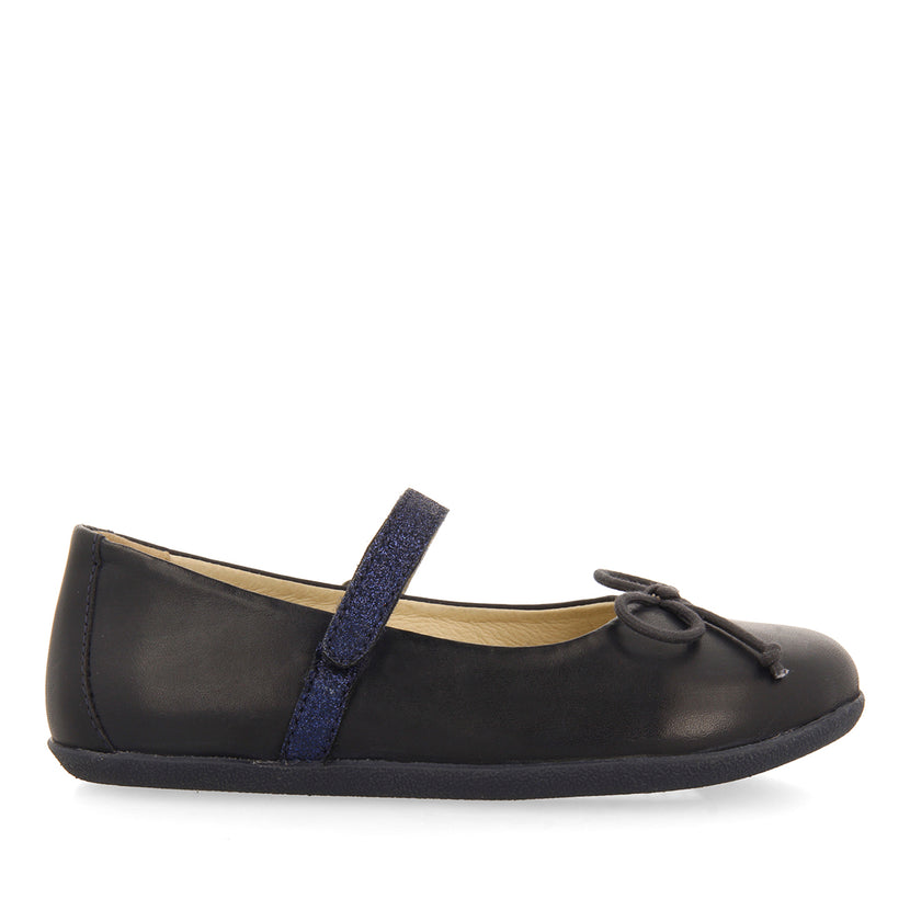 NAVY BLUE GLITTERY BALLET FLATS WITH BOW EMBELLISHMENT FOR GIRLS AND BOYS ANNSVILLE