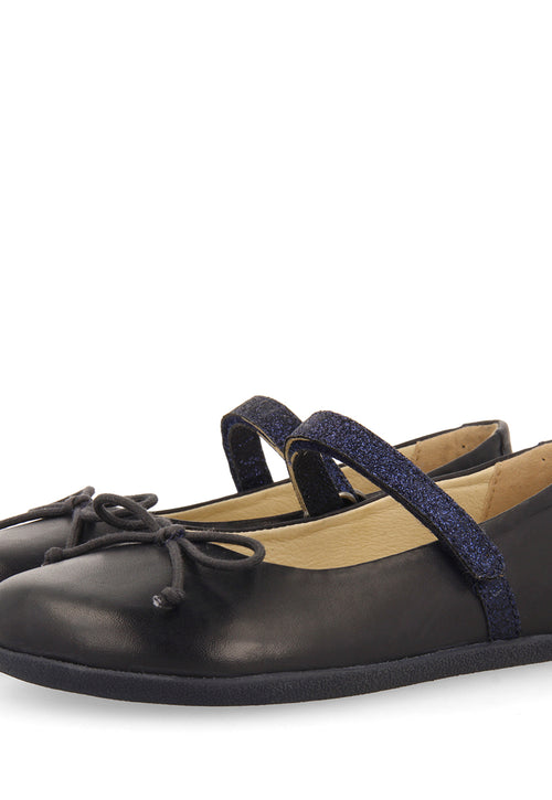 NAVY BLUE GLITTERY BALLET FLATS WITH BOW EMBELLISHMENT FOR GIRLS AND BOYS ANNSVILLE