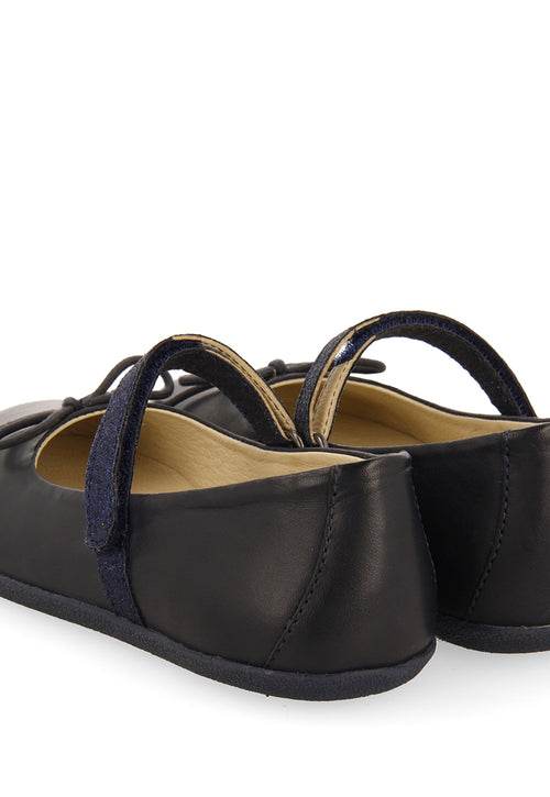 NAVY BLUE GLITTERY BALLET FLATS WITH BOW EMBELLISHMENT FOR GIRLS AND BOYS ANNSVILLE