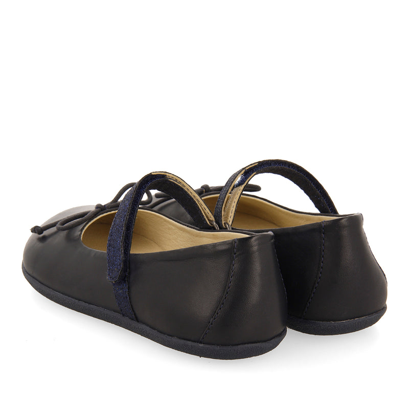 NAVY BLUE GLITTERY BALLET FLATS WITH BOW EMBELLISHMENT FOR GIRLS AND BOYS ANNSVILLE