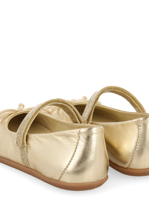 GOLDEN GLITTERY BALLET FLATS WITH BOW EMBELLISHMENT FOR GIRLS AND BOYS ANNSVILLE