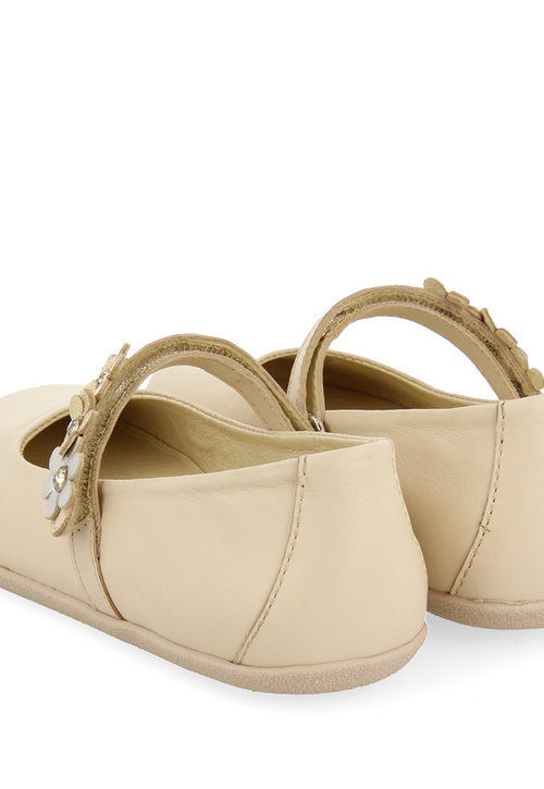 OFF-WHITE BALLET FLATS WITH FLOWER EMBELLISHMENT FOR GIRLS AND BOYS CONESUS