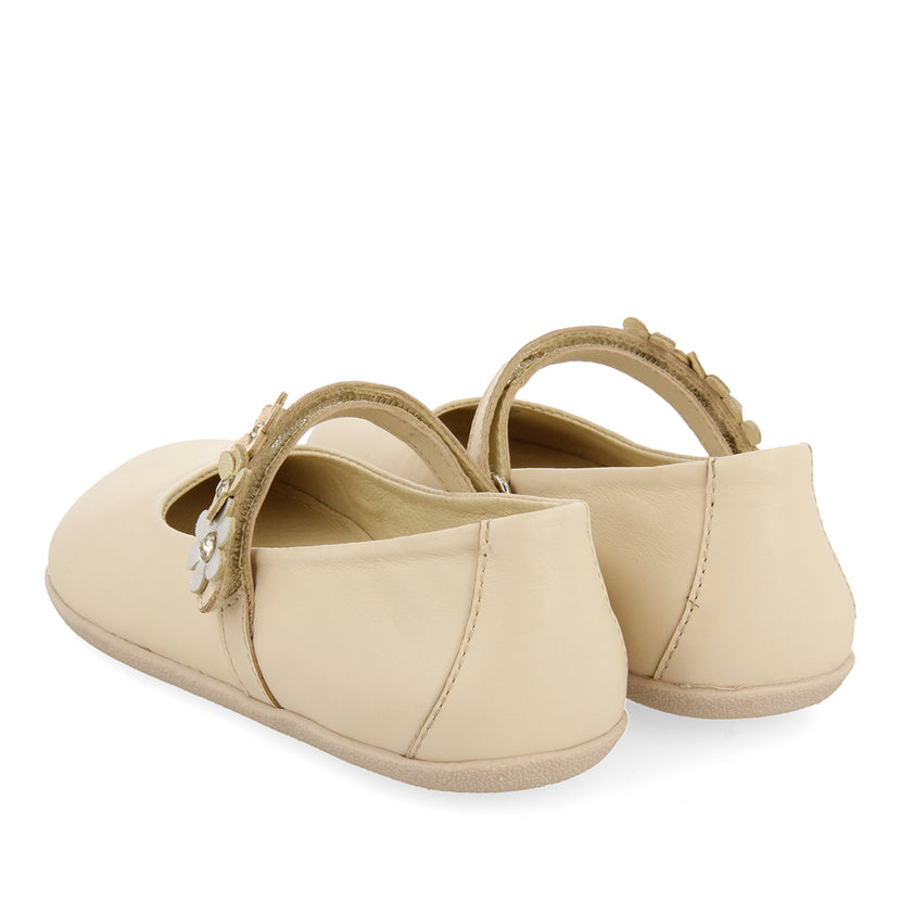 OFF-WHITE BALLET FLATS WITH FLOWER EMBELLISHMENT FOR GIRLS AND BOYS CONESUS