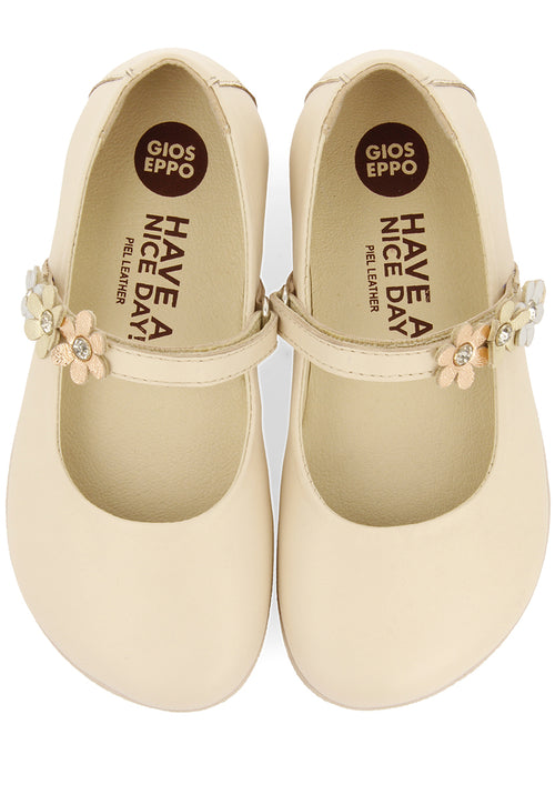 OFF-WHITE BALLET FLATS WITH FLOWER EMBELLISHMENT FOR GIRLS AND BOYS CONESUS