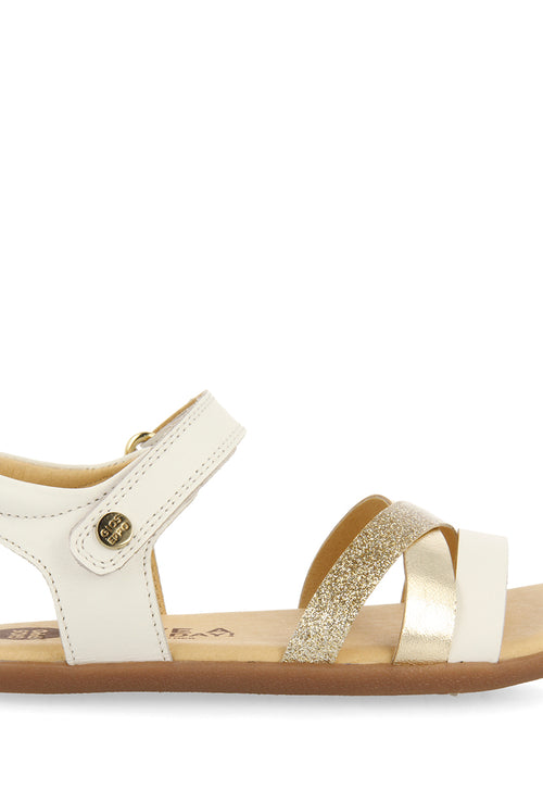 SANDALIAS BLANCAS CON GLITTER Y ACENTOS METALIZADOS PARA NIÑA Y NIÑO KARCAG