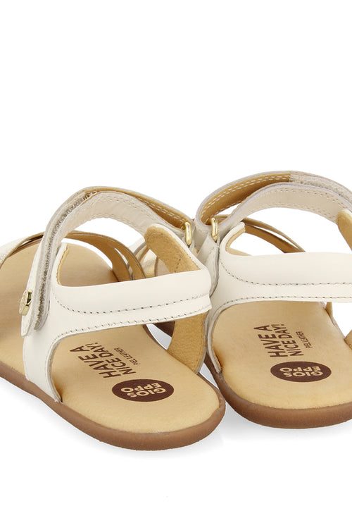 SANDALIAS BLANCAS CON GLITTER Y ACENTOS METALIZADOS PARA NIÑA Y NIÑO KARCAG