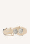 SANDALIAS COLOR OFF-WHITE DE PIEL CON ADORNOS METÁLICOS PARA MUJER TROFA