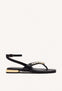 SANDALIAS NEGRAS DE PIEL CON PERLAS PARA MUJER SUMPTER