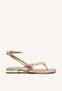 SANDALIAS COLOR PLATINO DE PIEL CON PERLAS PARA MUJER SUMPTER