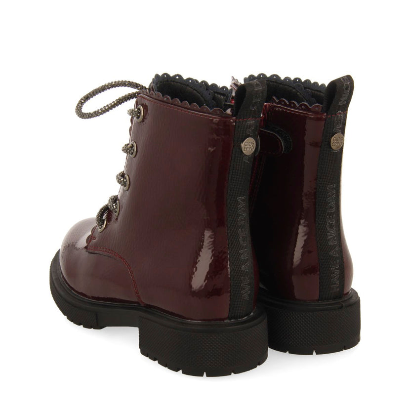 MILITARY STYLE PATENT EFFECT BOOTS ZILINA