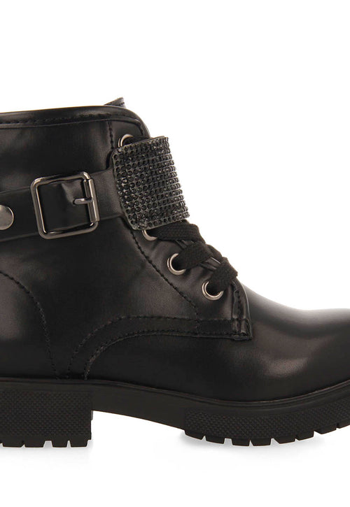 MILITARY STYLE BOOTS WITH REMOVABLE RHINESTONE STRAP ROSKILDE