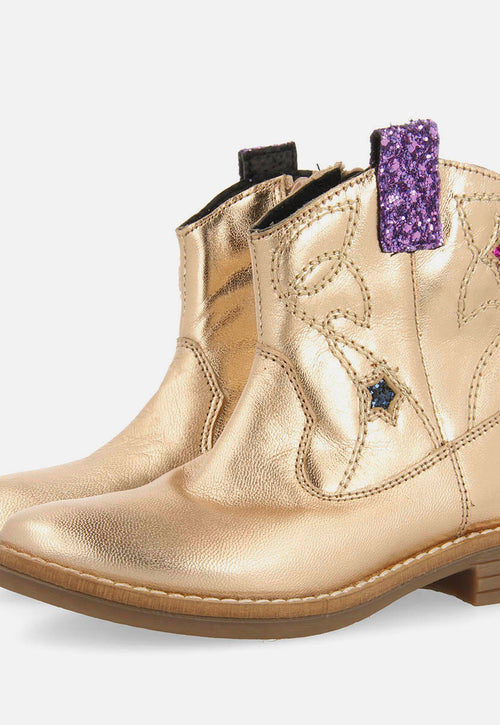 METALLIC LEATHER COWBOY BOOTS ELEK