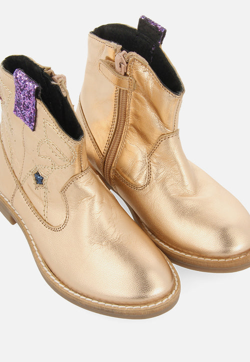 METALLIC LEATHER COWBOY BOOTS ELEK