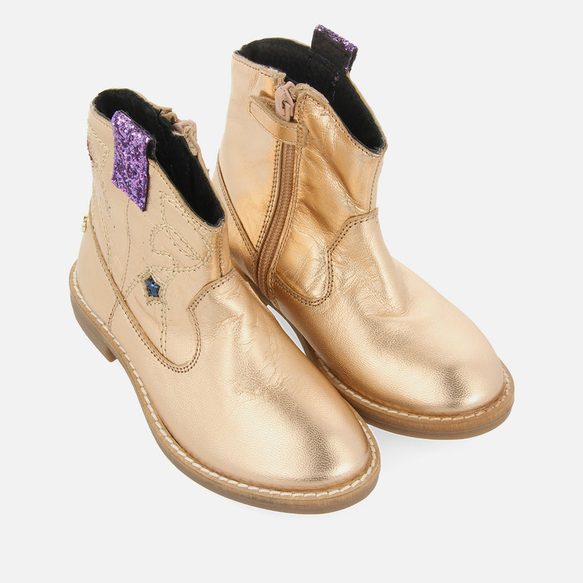 METALLIC LEATHER COWBOY BOOTS ELEK