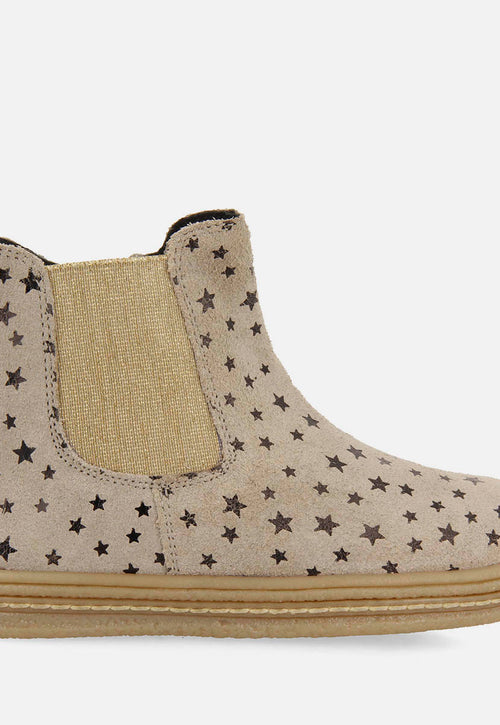 SUEDE BOOTS WITH STARS AND LEATHER DETAILS