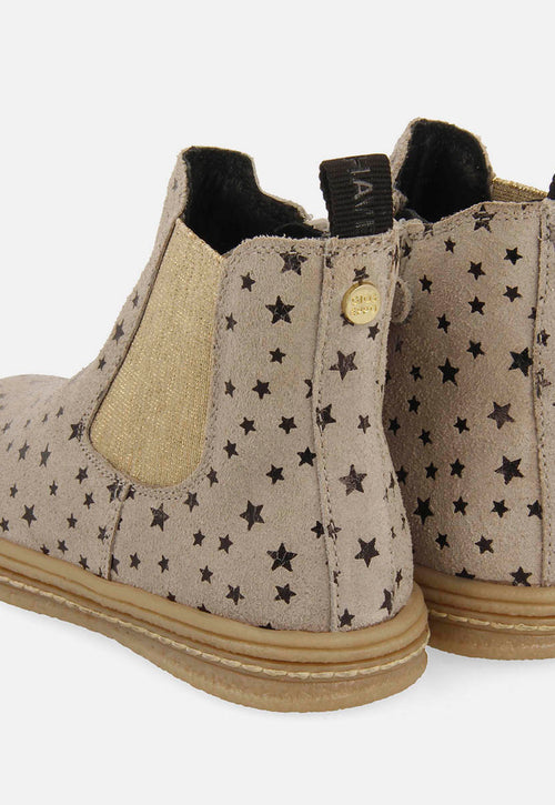 SUEDE BOOTS WITH STARS AND LEATHER DETAILS