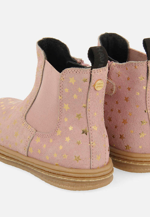 SUEDE BOOTS WITH STARS AND LEATHER DETAILS